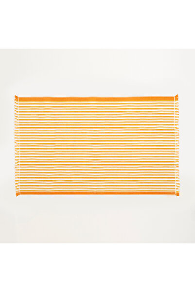 Zsa Zsa Zsu Vıseu Saçaklı Jakarlı Dar Çizgili Pamuk %100 Pamuk Plaj Havlusu 9...