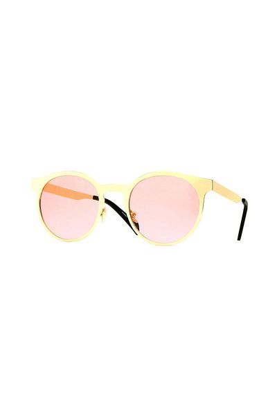 TomyHelf Pink Glass Women's Sunglasses - Oval Design, Gold Frame