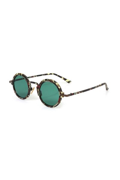 TomyHelf Green Camouflage Frame - Women's Sunglasses, Round Design