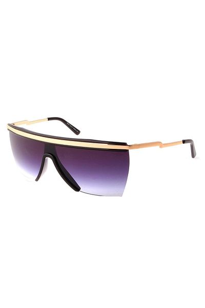 TomyHelf Gold Colored Rectangular Design Women's Sunglasses - Frame Gradient Glass