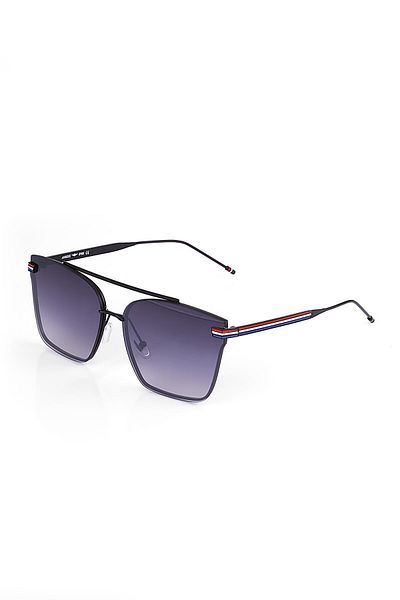 TomyHelf Women's Sunglasses - Square Design, Black Frame, Black Glass