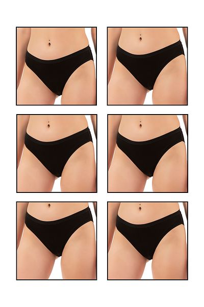 ÖZKAN underwear Özkan 6120 6 Pack Γυναικεία Βαμβακερά Lycra Μονό Ζέρσεϊ Εύκαμπτα άνετα εσώρουχα