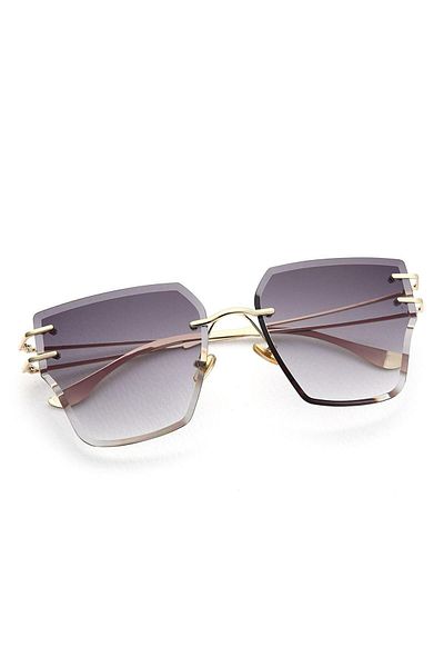 TomyHelf Geometric Patterned Gray Women's Sunglasses