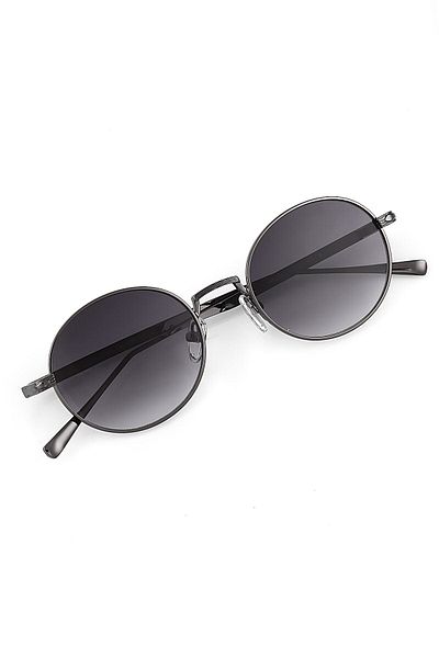 TomyHelf Black Matte Glass Gun Oval Metal Frame Unisex Sunglasses