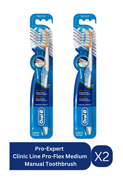 Oral-B فرشاة الأسنان اليدوية متوسطة الحجم Pro-Expert Clinic Line Pro-Flex X2