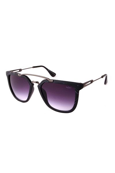 TomyHelf Black Rectangular Design Women's Sunglasses - Gray Frame Glass