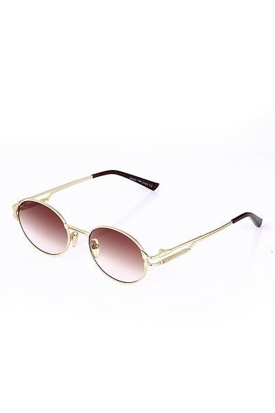 TomyHelf Oval Design Brown Glass - Gold Frame Women's Sunglasses