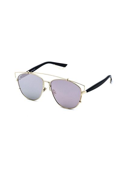 TomyHelf Geometric Design Women's Sunglasses - Gold Frame, Purple Glass