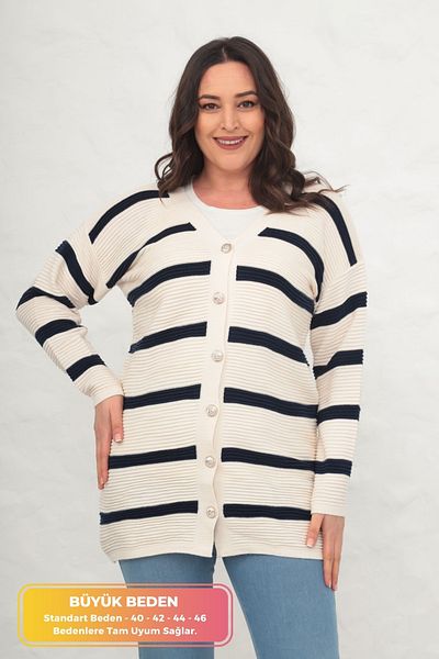 tarzımsüper Plus Size New Season Μπροστινό κουμπί Μακρύ Στάνταρ Μέγεθος Μακρυμάνικο Ζακέτα που καλύπτει τους γοφούς 4 εποχών