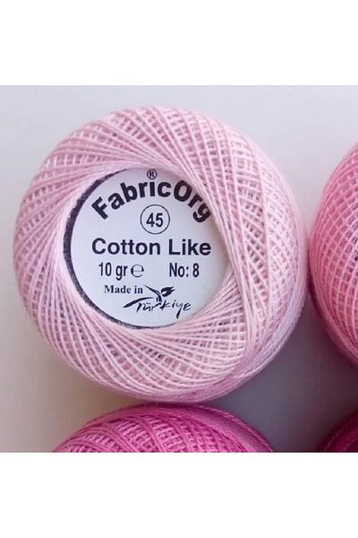 fabricorg Etamin-Cross Stitch Algodón Thread 10 GR-NO8 IP - Μονό Μάτσο - Αριθμός 45 Χρώμα