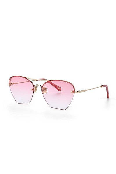 TomyHelf Pink Geometric Glass Design Women's Sunglasses Frame