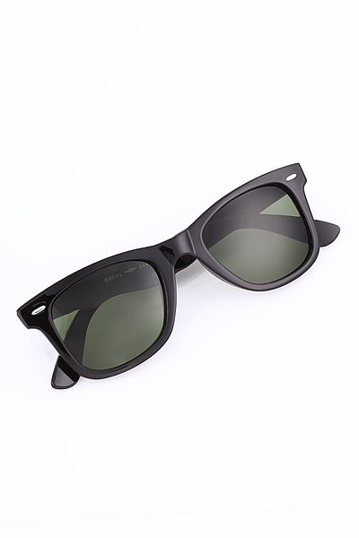TomyHelf Green Matte Glass Shiny Black Bone Geometric Frame Unisex Sunglasses