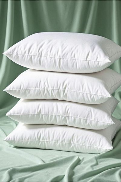 Evene Pillow Bead Fiber Antibacterial Filling Soft Sleeping Pillow Cotton Stitched Case 1000 Gr 4 Pieces