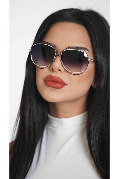 TomyHelf Round Design - Gold Frame Black Glass Women's Sunglasses