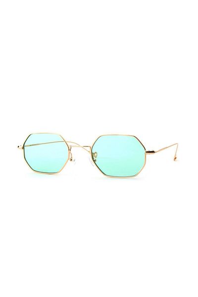 TomyHelf Gold Frame - Blue Cornered Design Women's Sunglasses