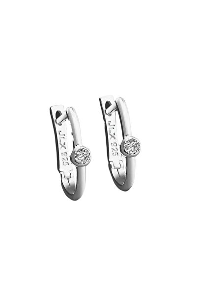 jelux silver Gümüş 925 Ayar Zirkon Tek Taş Küpe