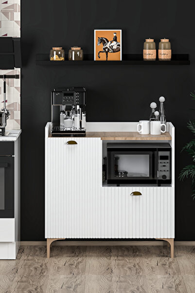 Fly Mobilya Elin Çok Amaçlı Kapaklı Kahve Köşesi, Fırın Dolabı, Kiler Dolabı, Mutfak Erzak Dolabı