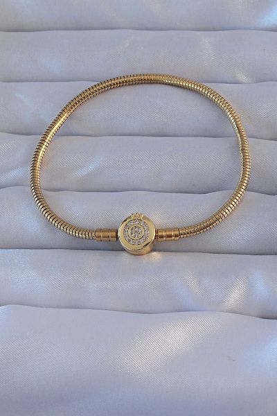 NEZADE STORE Brass Gold Color Zircon Stone Charm Bracelet - Lisinya