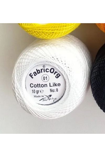 fabricorg Cotton Like Eتمelin-Iplik Single Yumak Λευκό Νούμερο 1 Χρώμα