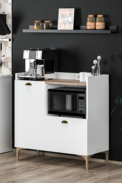 Fly Mobilya Elin Çok Amaçlı Kapaklı Kahve Köşesi, Fırın Dolabı, Kiler Dolabı, Mutfak Erzak Dolabı