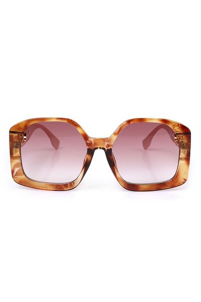 TomyHelf Pink Glass Patterned Framed Women's Sunglasses
