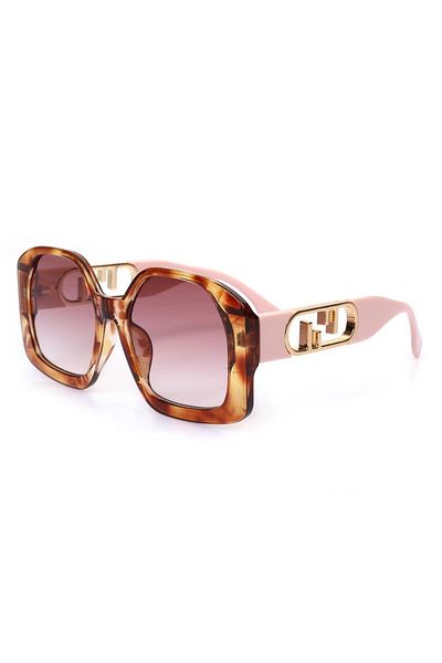 TomyHelf Pink Glass Patterned Framed Women's Sunglasses