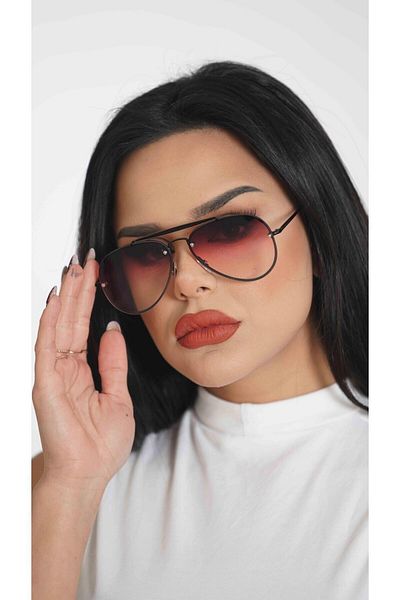 TomyHelf Burgundy Drop Design Women's Sunglasses - Frame Glass