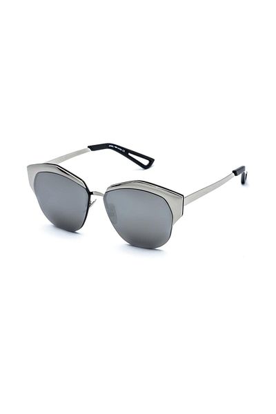 TomyHelf Geometric Design Women's Sunglasses - Metallic Frame & Mirror Glass