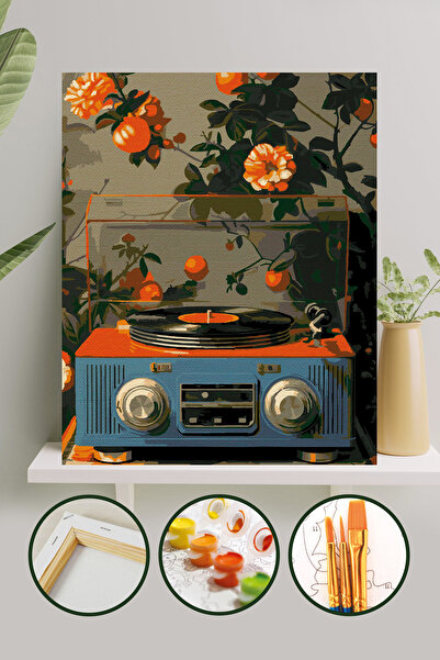 Palmiye Hobi Sanat Kırtasiye Sayılarla Boyama 40x50 Cm Tuval Seti Fırça Boya Dahil Çıtaya Gerili - Pikap