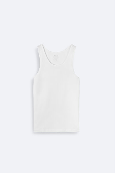 Avva Чоловіча біла бавовняна майка Basic Regular Fit B009540
