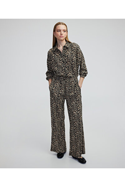 MISS IPEKYOL Leopar desen örme pantolon