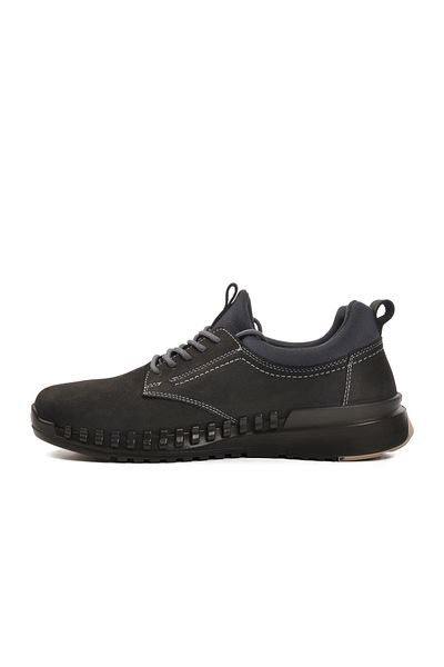 AYAKMOD Ανδρικά παπούτσια casual από δέρμα Anthracite Khaki