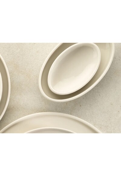 Kütahya Porselen Chef Taste - 12 cm Oval Breakfast and Appetizer Plate Set of 2