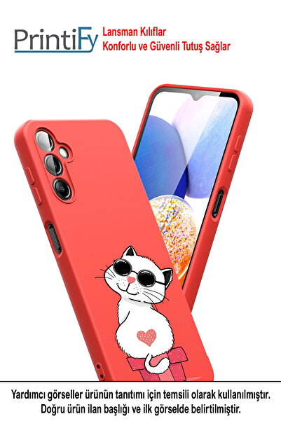 PrintiFy Xiaomi Redmi A1 / A2 Plus ile Uyumlu Coolcat Tasarımlı Siyah Lansman Kılıf