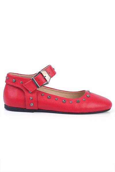 KARVENSHOES Genuine Leather Red Color Ballet