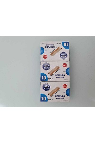 Delta 1000 Staples - Yellow, No:10, 3 Pack