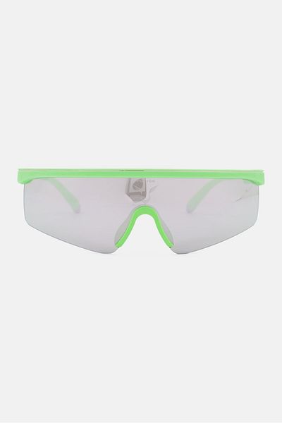 Police x Lewis Hamilton Men Spla28 Shield Sunglasses, Lime/silver