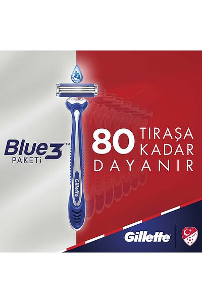 Gillette Blue3 Comfort Shaving Razor 8 Pcs. X2