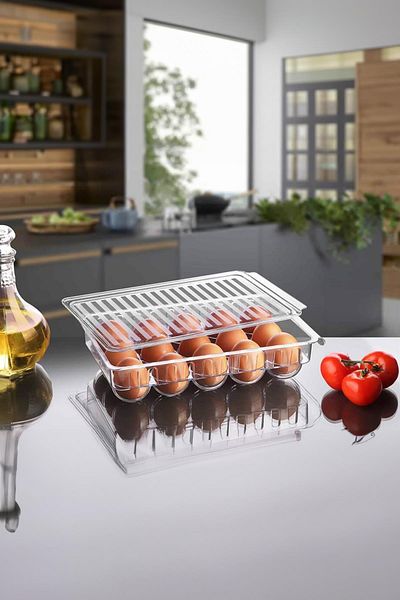 EWs 15 Li Refrigerator Egg Holder & Refrigerator Organizer with Lid