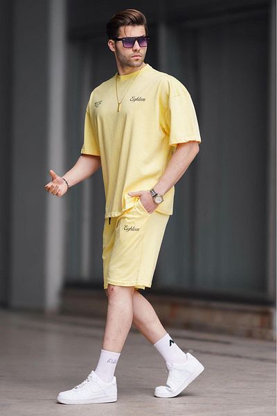 Madmext Yellow Men's Shorts Set 5937