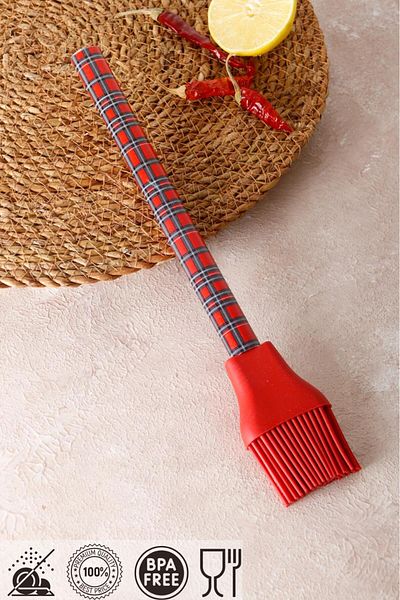 HOMENIVA 1 Red Plaid Silicone Tip Brush - Fireproof, Non-Stick