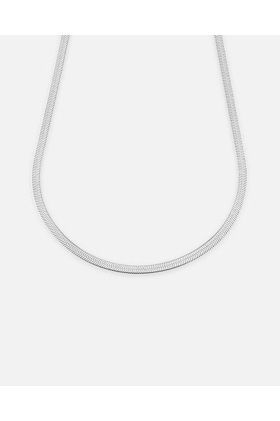 LONDONACS Silver Color Steel Italian Crushed Zicir Necklace
