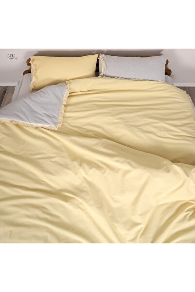 NDC HOME Gray Yellow Double Sided Double Duvet Cover Set