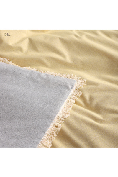 NDC HOME Gray Yellow Double Sided Double Duvet Cover Set