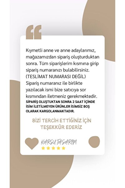 KARSU TASARIM Nakış İşlemeli İsimli Hastane Çıkış Seti %100 Pamuk Onlu Set