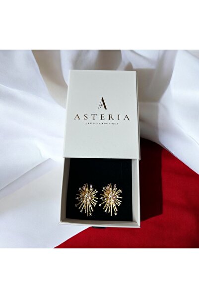 Asteria Jewelry Renkli Taşlı Gold Küpe