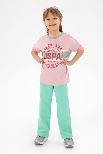U.S. Polo Assn. Pantaloni de sport pentru fete Mint Hooded 50296368-vr090