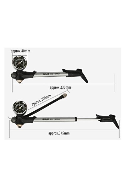 SARİSSA BİSİKLET Giyo Gs-02pt 300psi Bisiklet Amortisör Pompası Havalı 300psi Amortisör Süspansiyon Maşa Pompası