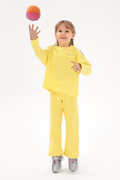 U.S. Polo Assn. Girl's Yellow Raised Sweatpants 50296368 -Vr044