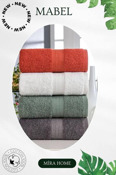 Mira Home Набір рушників для рук і обличчя, 4 шт., 100% бавовна, 50x85 см, Mabel